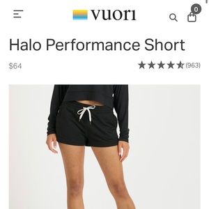 New Vuori Halo Performance Shorts Black Small